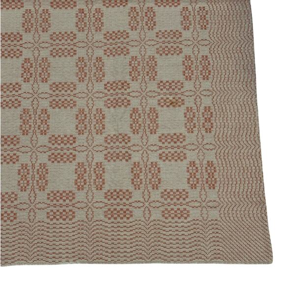 Woven Square Tablecloth Pink White 37" Squares Stars Stripes Minimalist Cotton - Picture 3 of 7